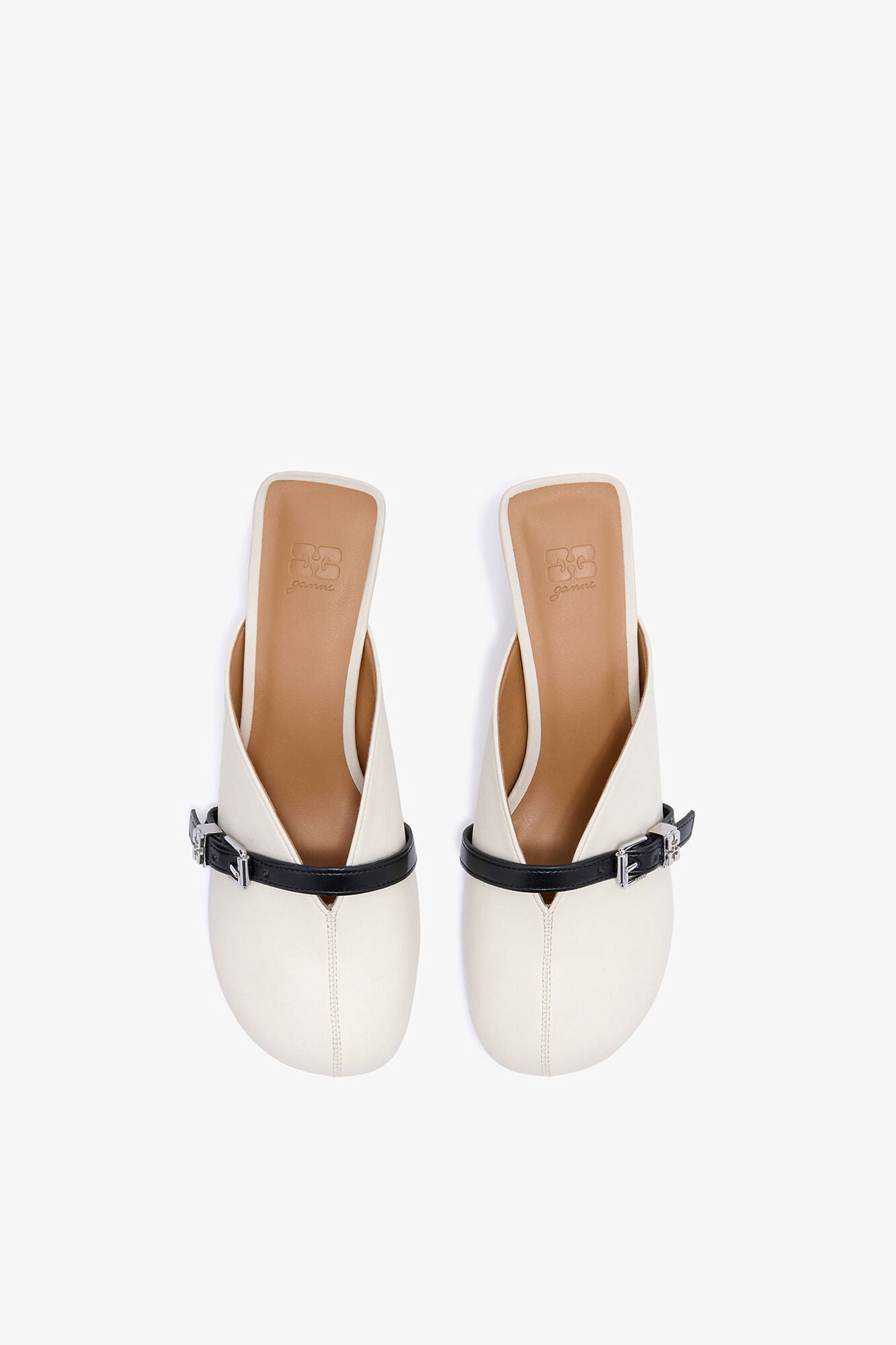 GANNI Hot Sale Sue Heeled Mules in white