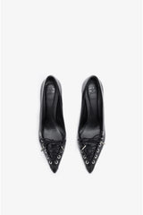 GANNI us Lace Up Butterfly High Pump in Black