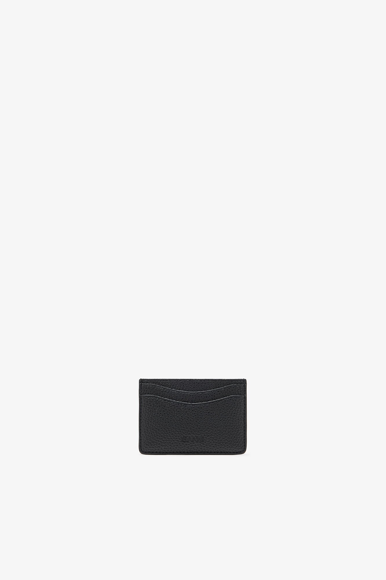 GANNI For Sale Black Card Holder in Grained Black with Gold