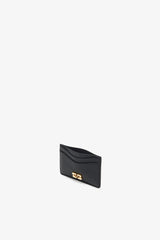 GANNI For Sale Black Card Holder in Grained Black with Gold