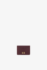 GANNI Outlet Port Royale Bou Card Holder in Grained Burgundy