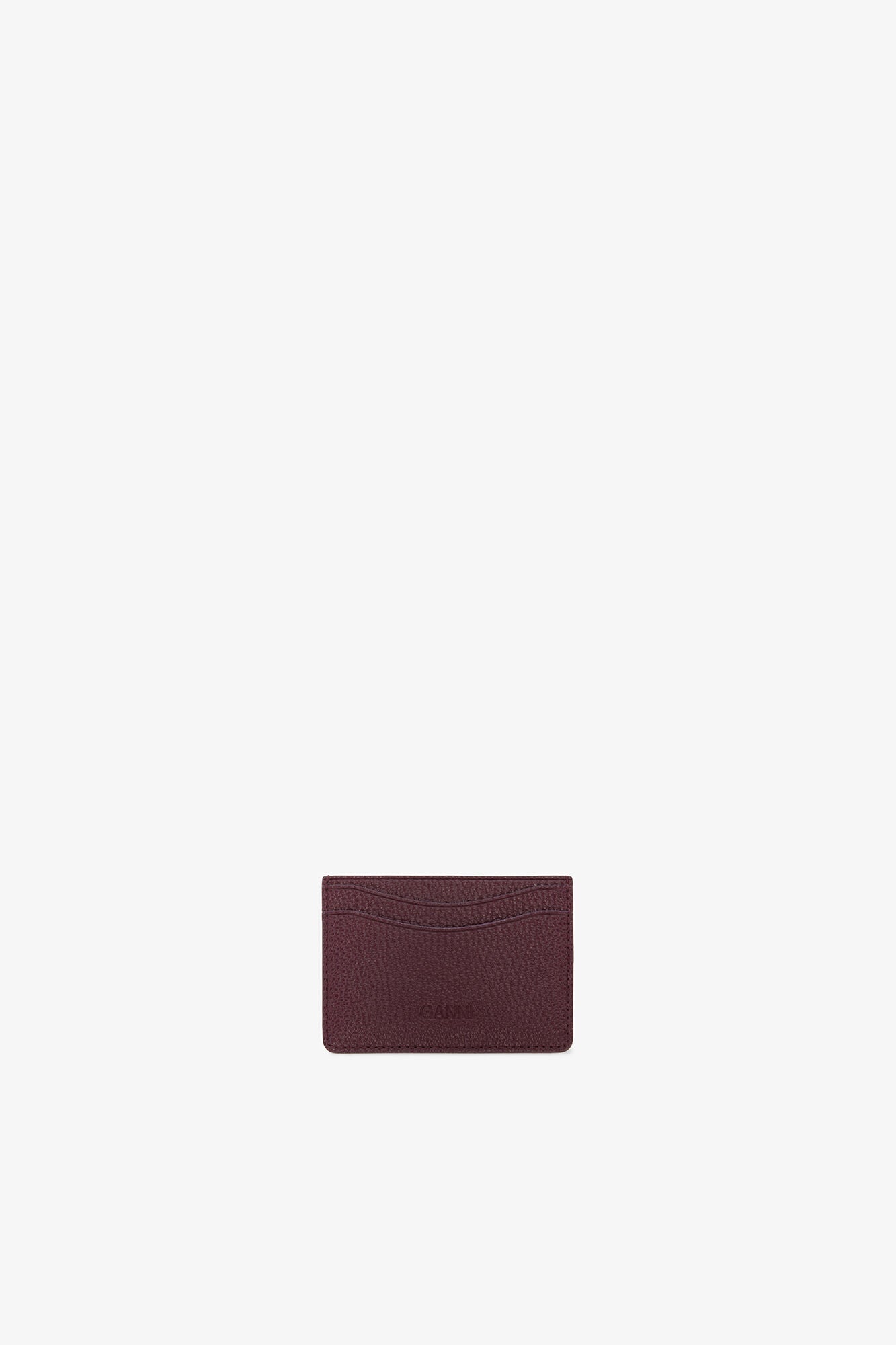 GANNI Outlet Port Royale Bou Card Holder in Grained Burgundy