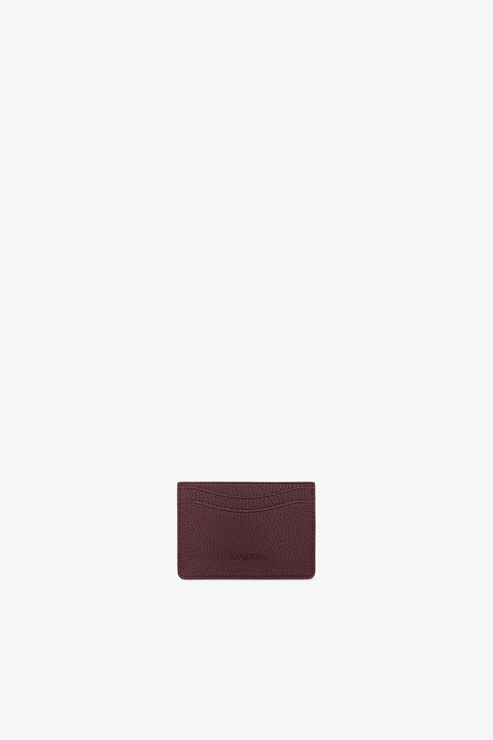 GANNI Outlet Port Royale Bou Card Holder in Grained Burgundy
