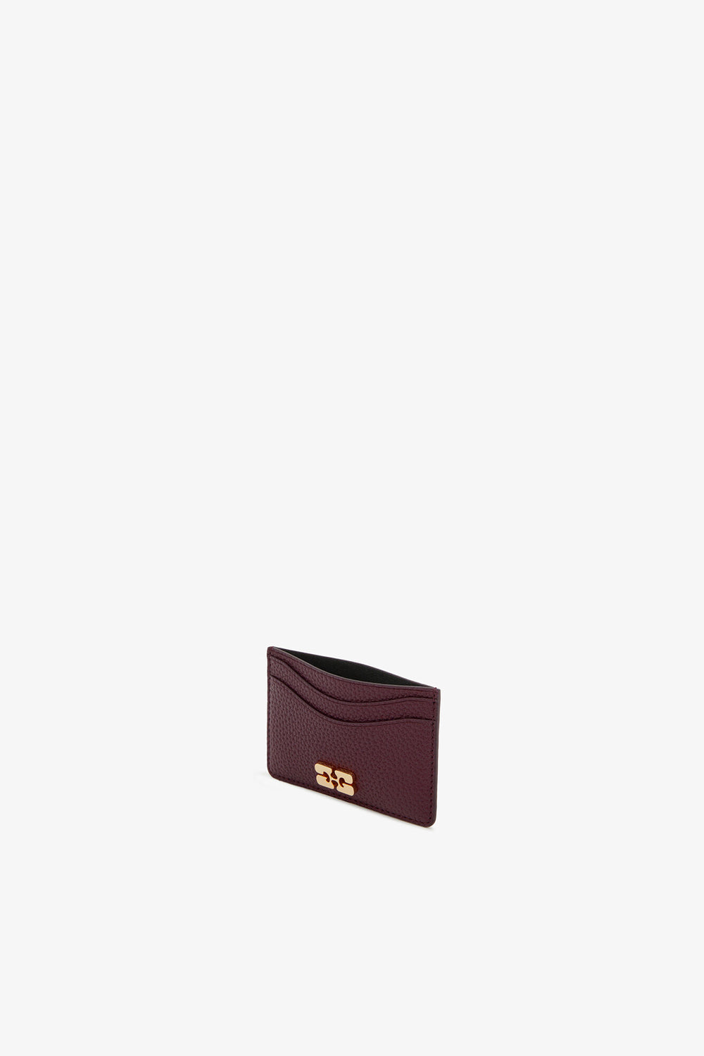 GANNI Outlet Port Royale Bou Card Holder in Grained Burgundy