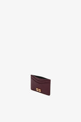 GANNI Outlet Port Royale Bou Card Holder in Grained Burgundy