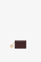 GANNI Hot Sale Chicory Coffee Card Holder With Flap in Grained Brown