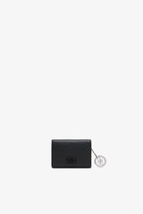 GANNI Online Black Card Holder With Flap in Grained Black