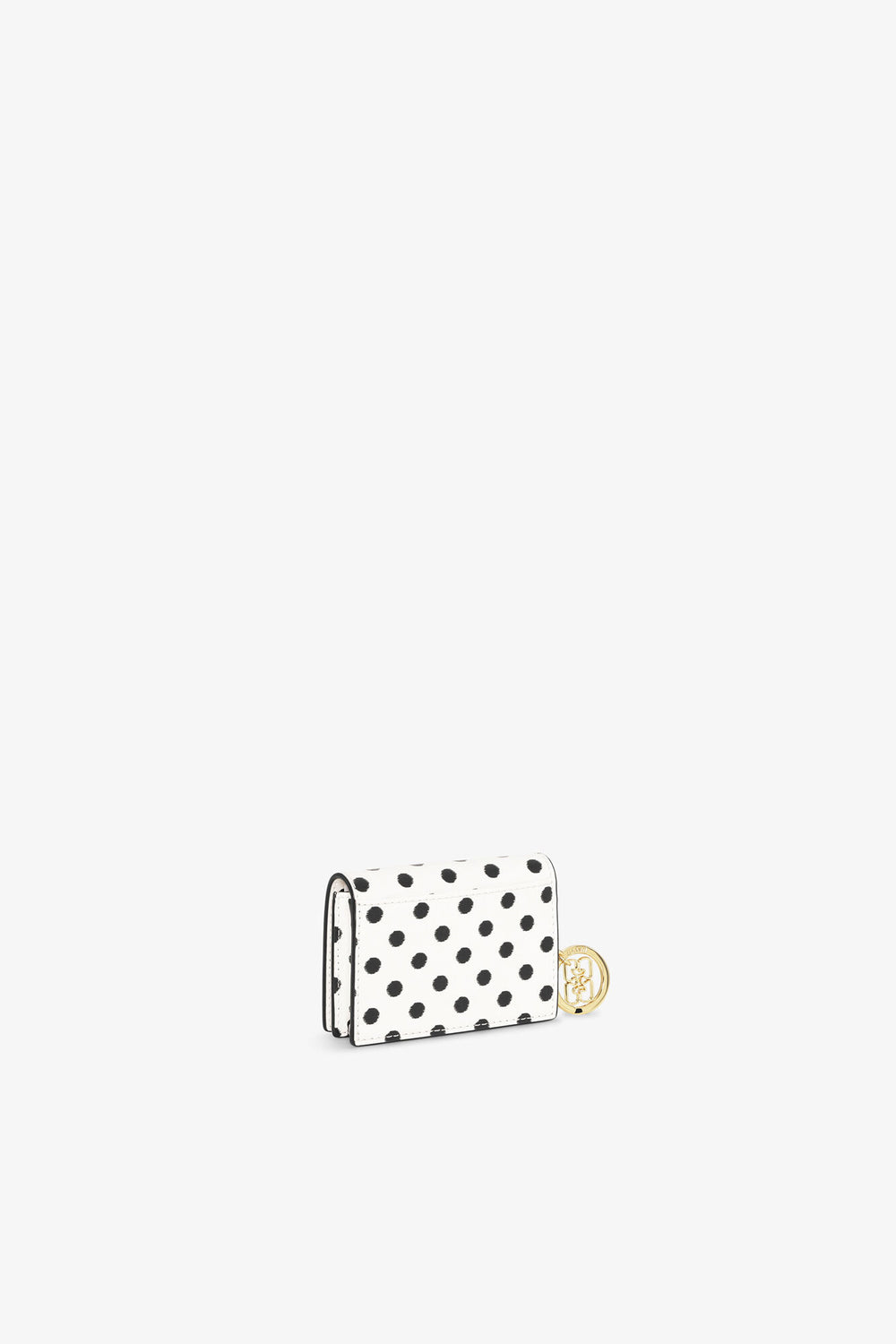 GANNI Outlet Egret Bou Card Holder With Flap and Dots