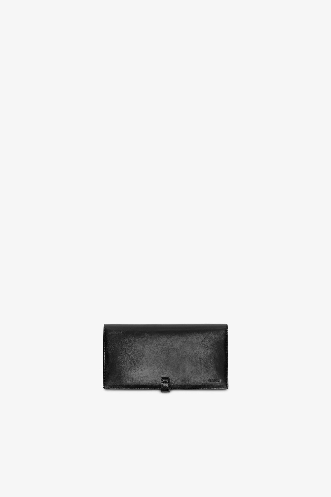 GANNI Hot Sale Black Sue Slim Long Wallet in Black