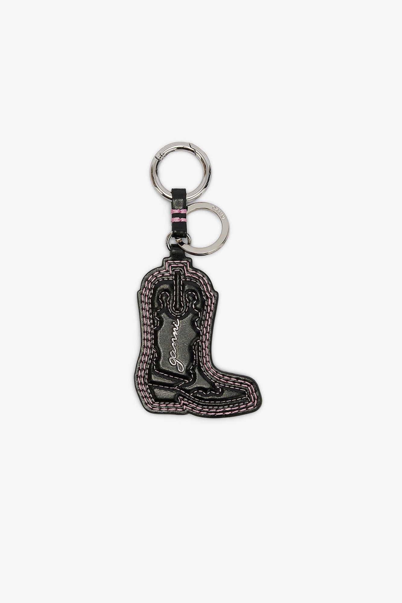 GANNI New Western Boot Keyring in Black