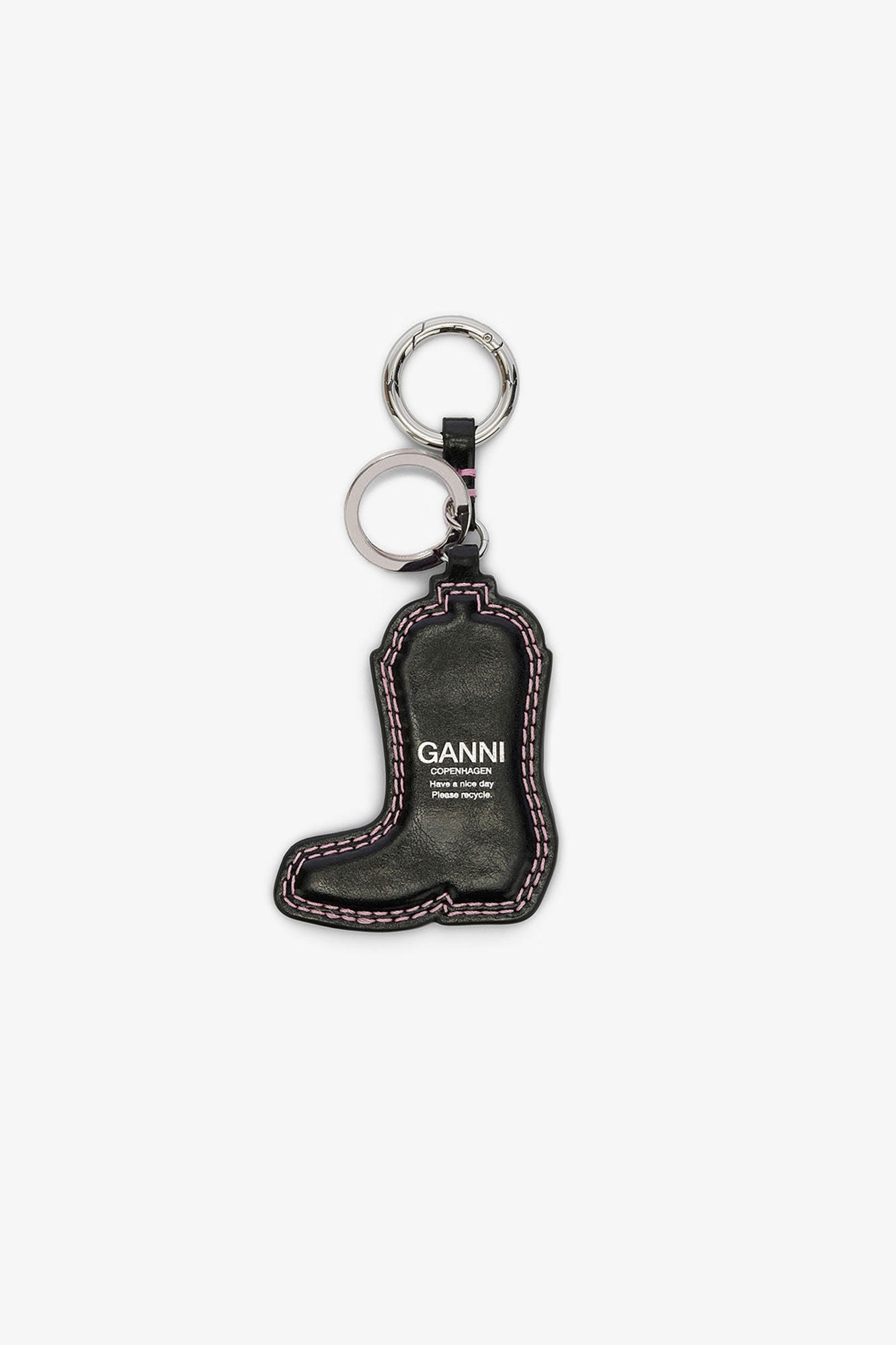 GANNI New Western Boot Keyring in Black