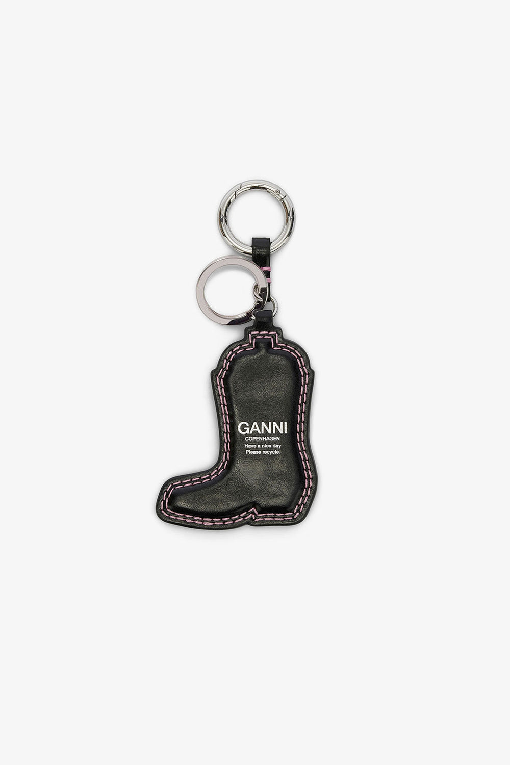 GANNI New Western Boot Keyring in Black