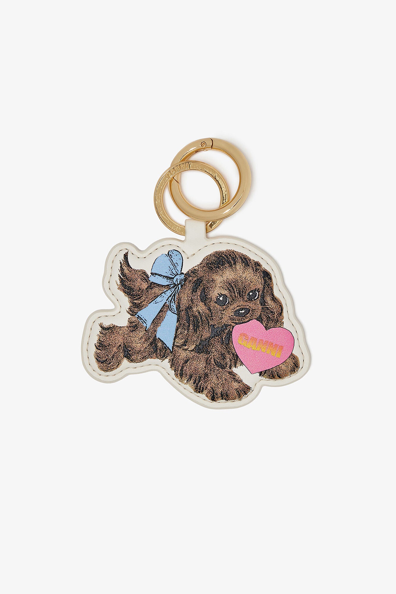 GANNI Online Tobacco Brown Brown Puppy Keyring