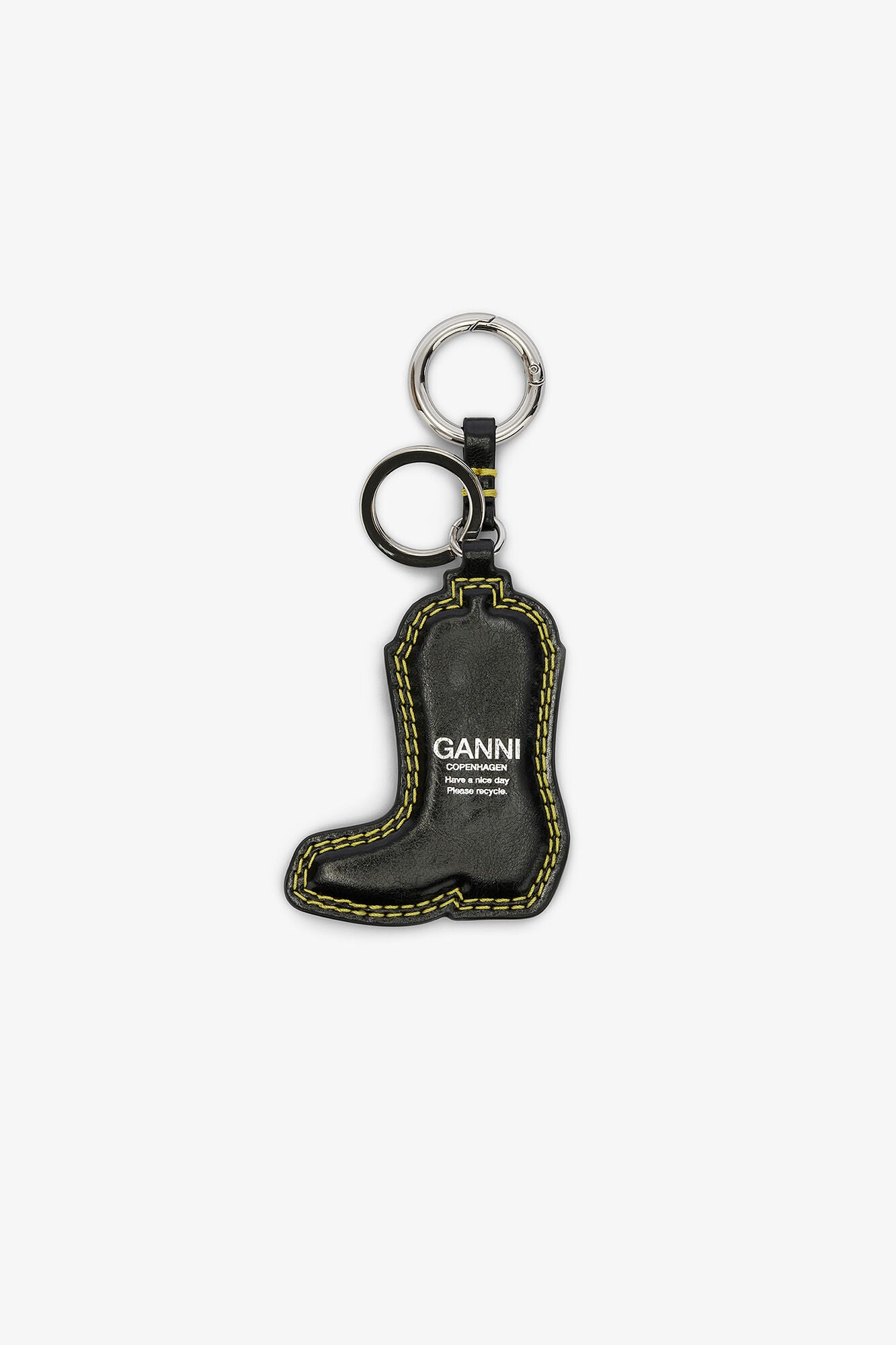 GANNI Discount Western Boot Keyring in Black