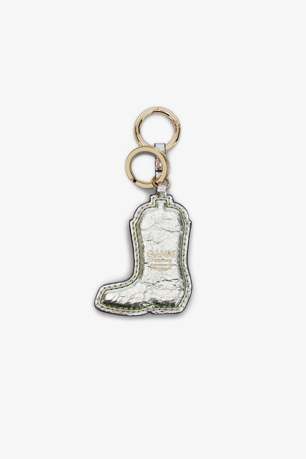 GANNI Discount Multicolour Western Boot Keyring in Metallic