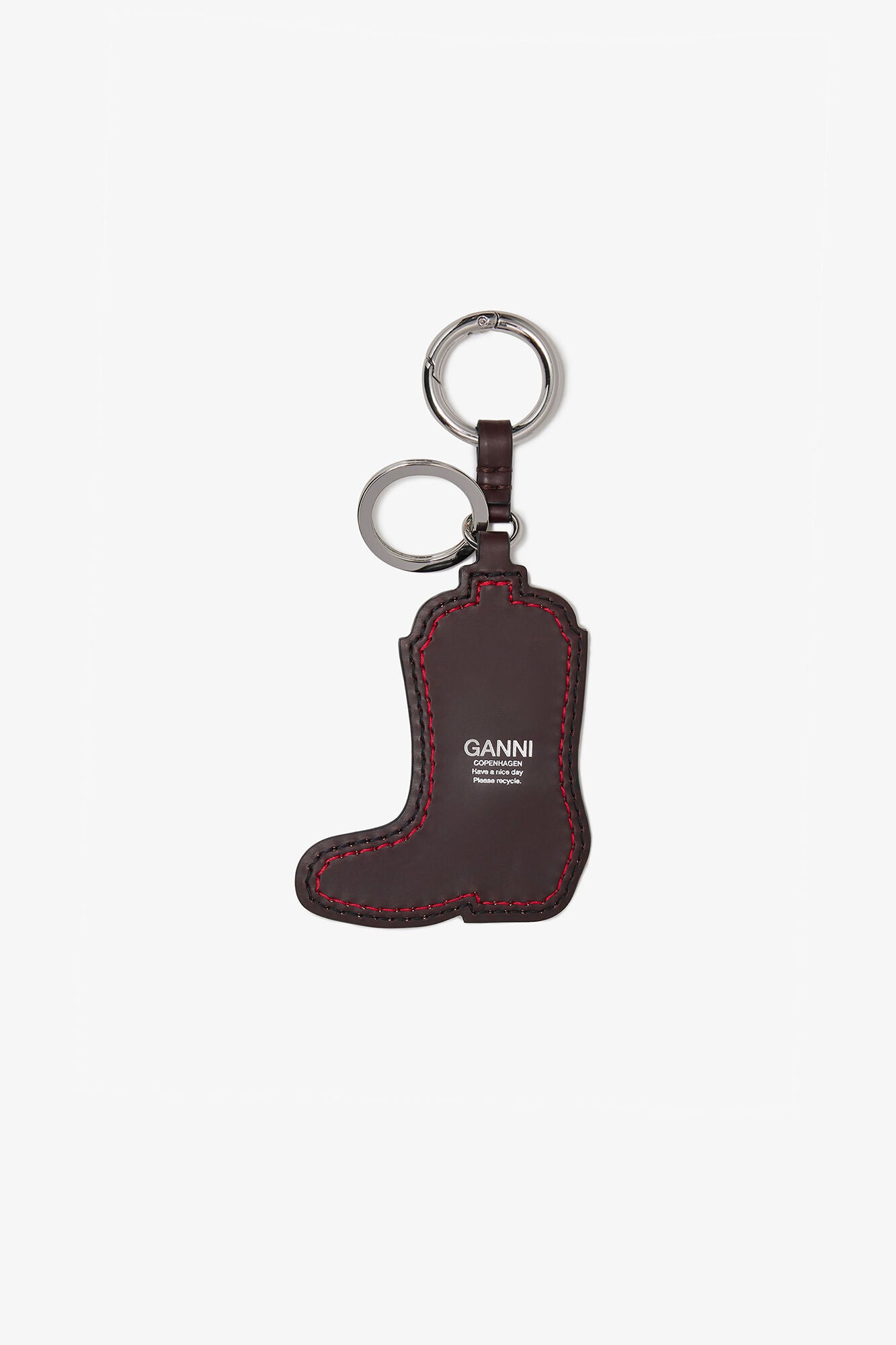 GANNI us Black/Dark Burgundy Red Western Boot Keyring