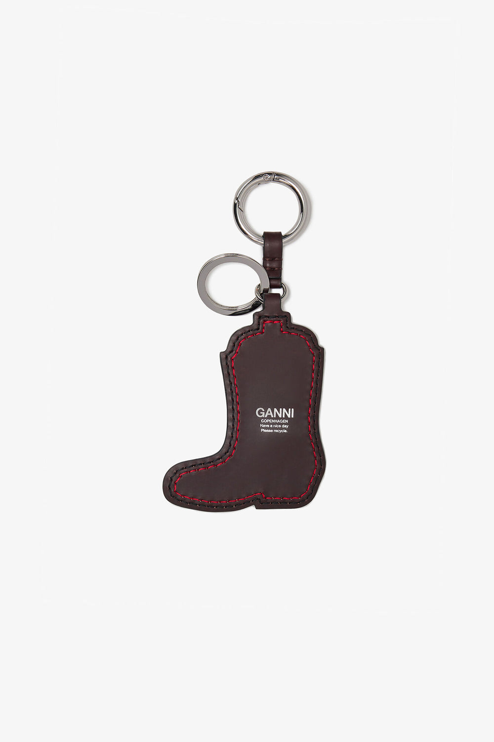 GANNI us Black/Dark Burgundy Red Western Boot Keyring