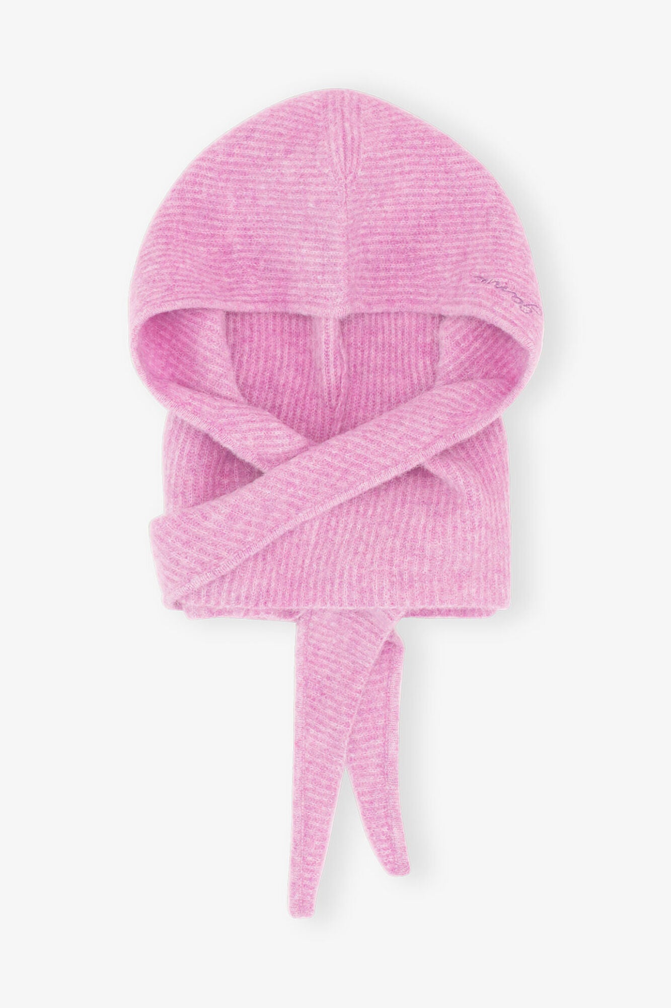 GANNI Hot Sale Corsage Pink Soft Wool Balaclava