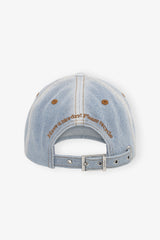 GANNI Online Light Denim Cap in Light Blue Denim