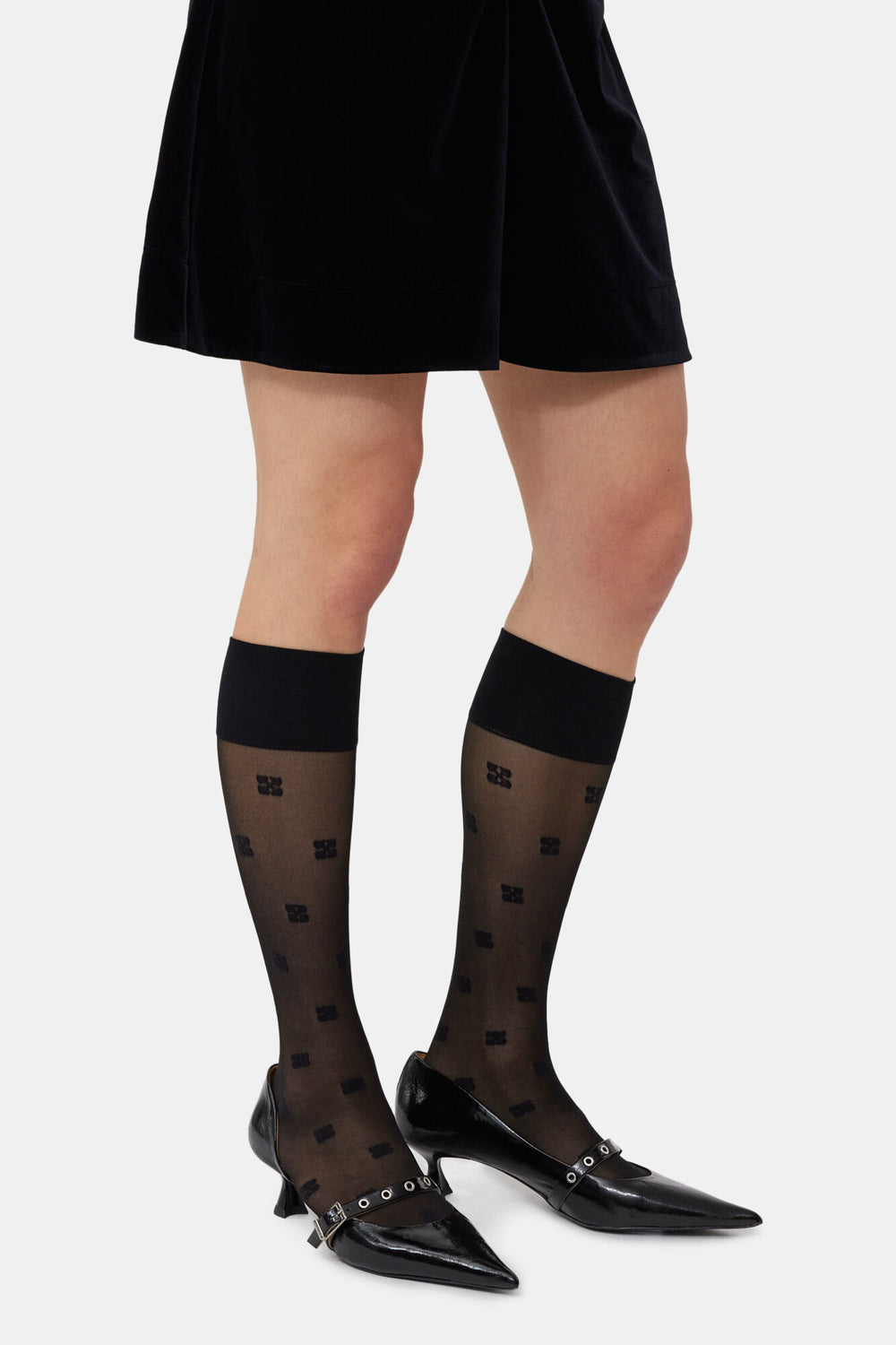 GANNI Online Black Butterfly Lace Socks